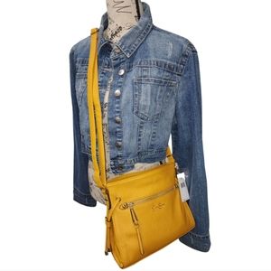 Women's crossbody yellow purse.